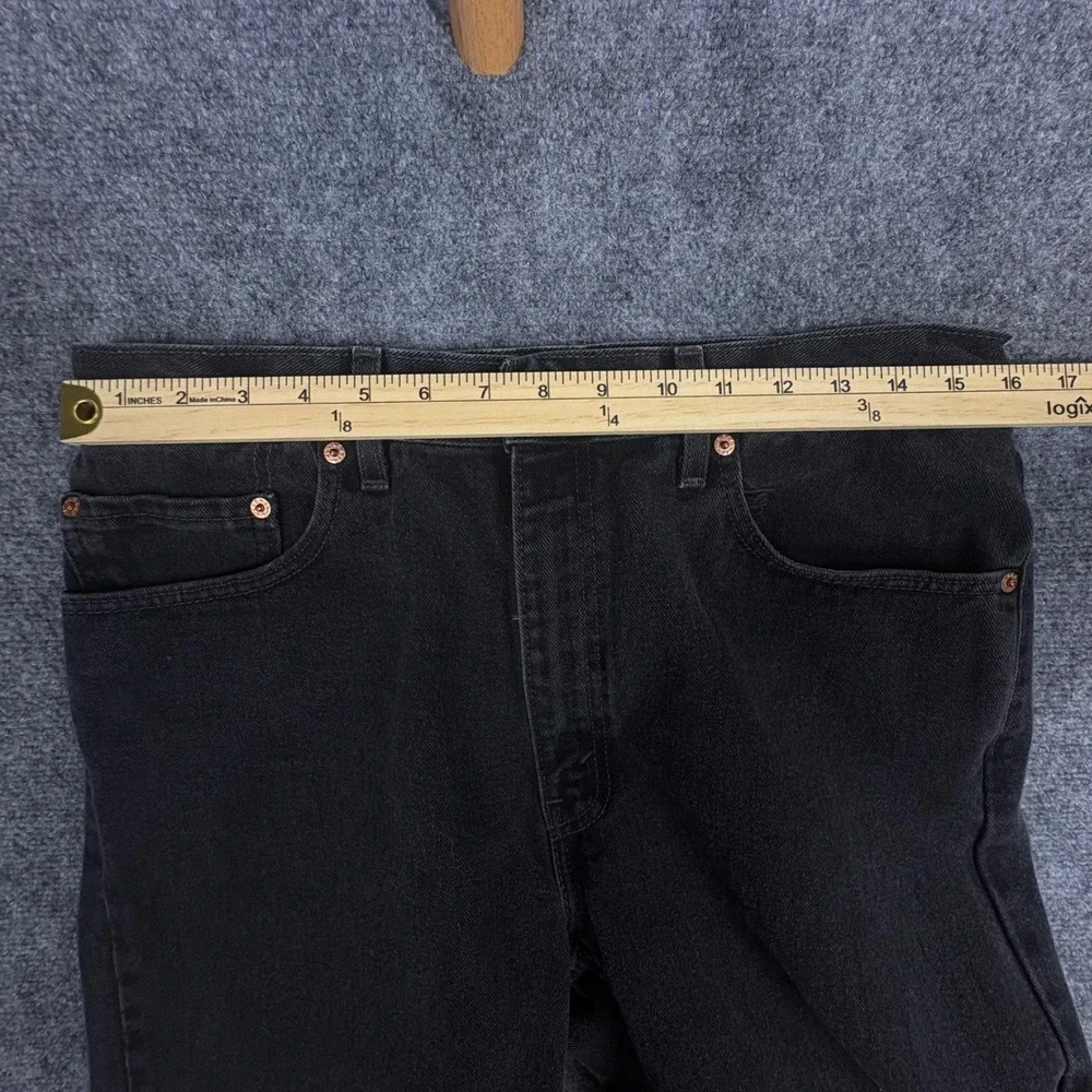 Levis 505 Regular Fit Straight Leg Black Jeans Mens 34x32 Made in USA 505-0260